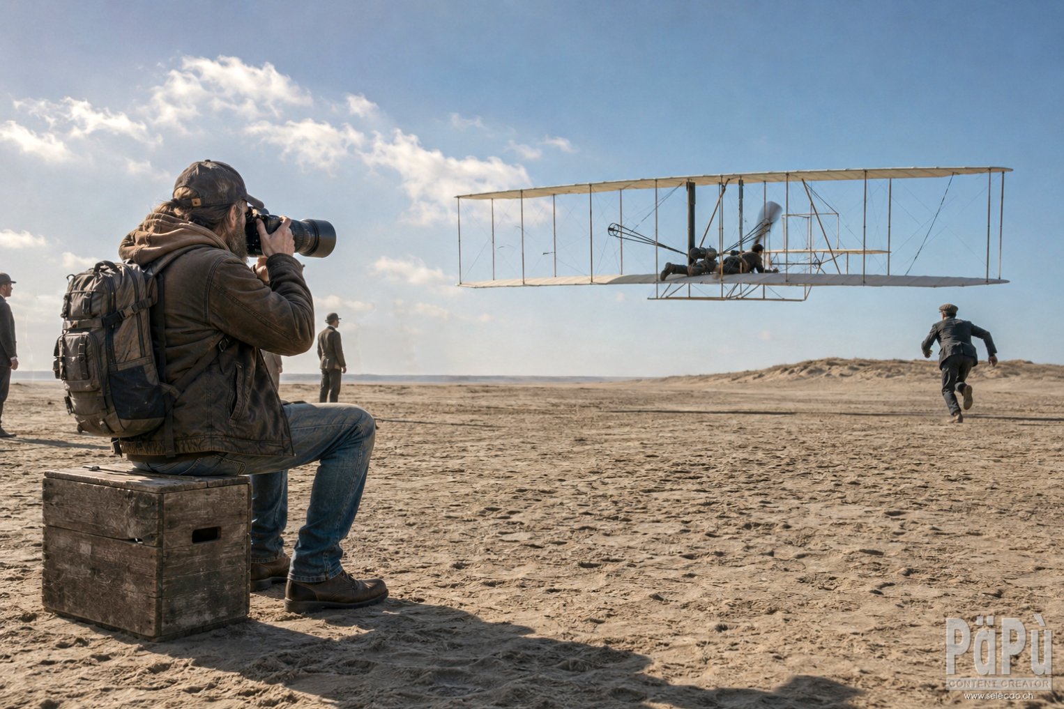 Zeitreise zum ersten Motorflug der Gebrüder Wright